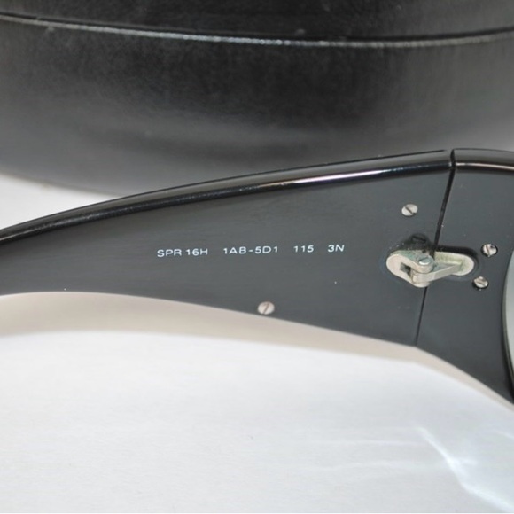 Brand: Prada
Model: SPR 16H 1AB-5D1
Color: Black frame with gradient lenses - Picture 7 of 8